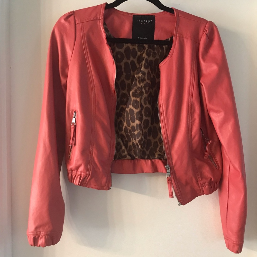 Coral Leather Jacket
